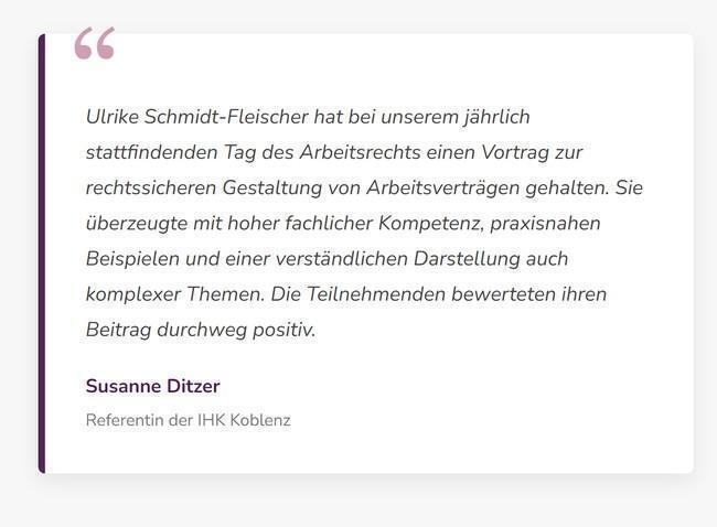 Rechtsanwältin für Arbeitsrecht – Referenz IHK Koblenz